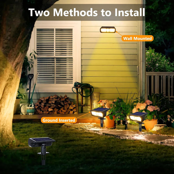 Solar Spot Light Outdoor, 2 Pack Solar Lights Outdoor with 2 Modes5