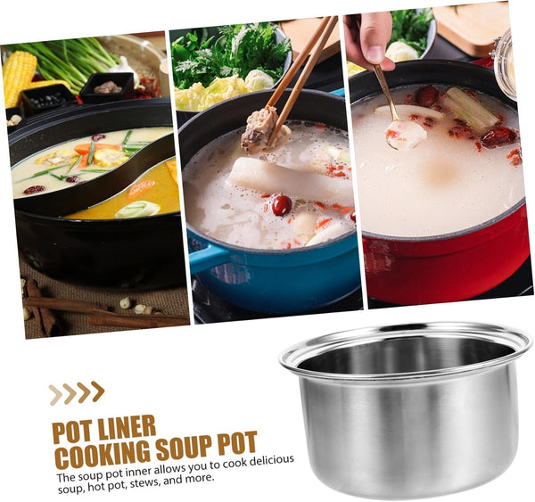 Stainless Steel Cooking Pot Liner 6.61 Inch Pot Liner for Induction Cookers Soup for Hot Stews and Kitchen Use Compact Inner Stock9