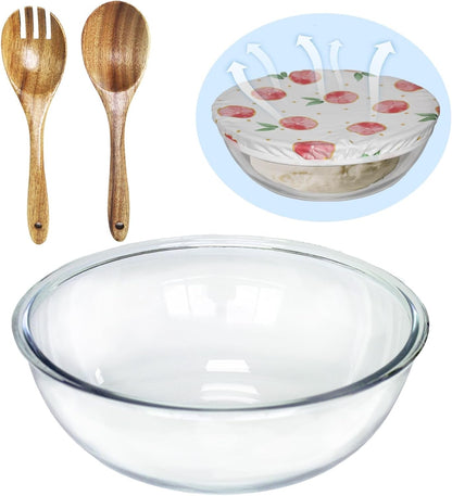 6.5Quart Glass Bowl for Sourdough,Large Glass Mixing Bowl with Lid1