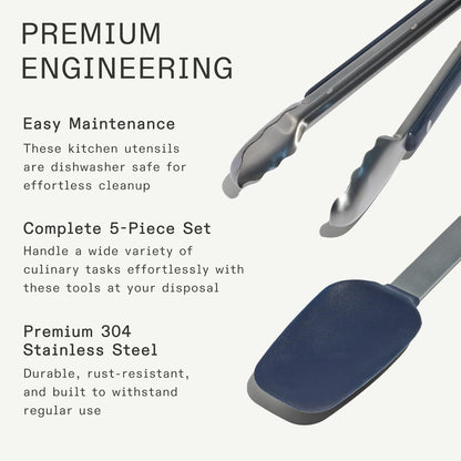 Made in Cookware - Stainless Steel Kitchen Utensil 5-Piece Set - Ladle, Tongs, Whisk, Spoonula, Fish Turner3