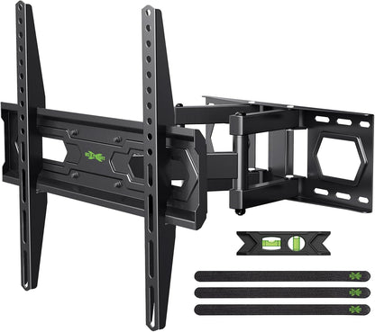 TV Wall Mount for 32-74 Inch Flat Screen/Led/4K up to 110Lbs, Full Motion TV Mount Bracket with Swivel & Tilt Articulating Dual Arms, Max VESA 400X400Mm, Fits 12/16" Wood Studs1