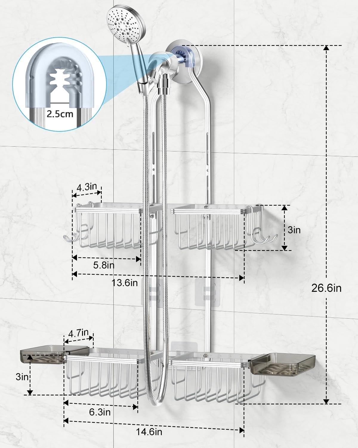 adjustable-shower-caddy-hanging-never-rust-shower-organizer-hanging-aluminum-shower-racks-for-inside-shower-bathroom-organizers-and-storage-with-2-soap-holders-and-2-removable-hooks-silver