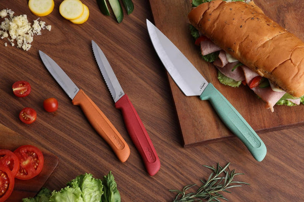 Classic 3 Piece Knife Set, Sharp Stainless Steel, Non Slip Soft Grip Handles, 3 X Professional Kitchen Knives with Protection Covers, Dishwasher Safe10