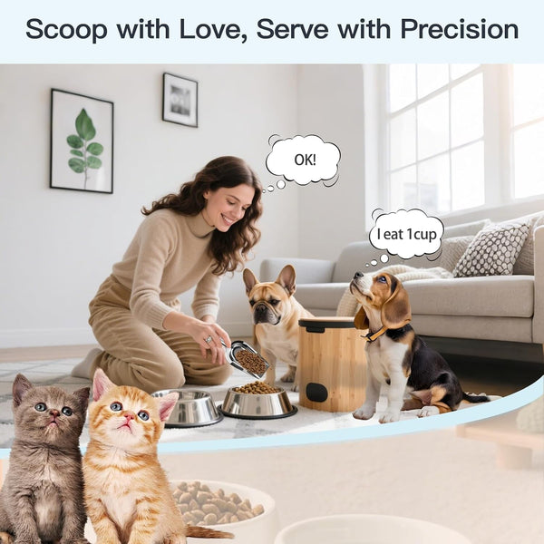Dog-Cat Food Scoop 1 Cup, One-Piece Stainless Steel Measuring Cup5