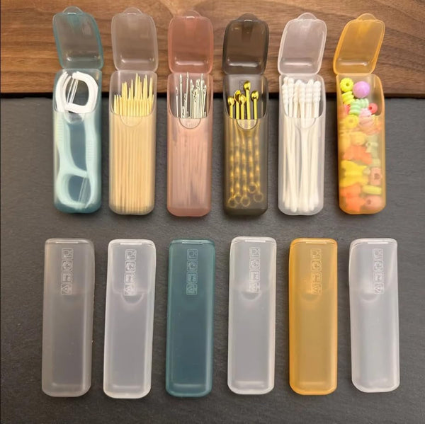 4Pcs Portable Storage Box Set, Mini Portable PP Plastic Storage Boxes,Travel Capsule Medicine Case, Toothpick and Floss Holder, Mini Organizer for Small Parts1
