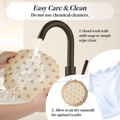 Beeswax Bowl Covers for Bread Proofing 2Pcs Shower Caps for Sourdough Bread6