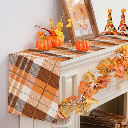 Fall Table Runners 60 Inches Long Kitchen Dining Plaid Decor 13X603