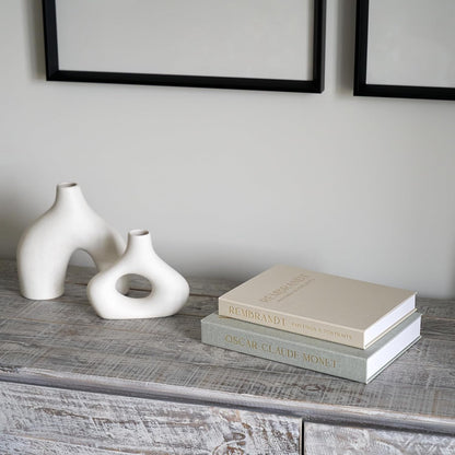 Set of 2 Beautiful Decorative Linen Books - Aesthetic Faux/Fake Books | Modern Home Decoration for Your Coffee Table, Bookshelf or Mantel - Stylish Keepsake Box and Photo Storage Solution2