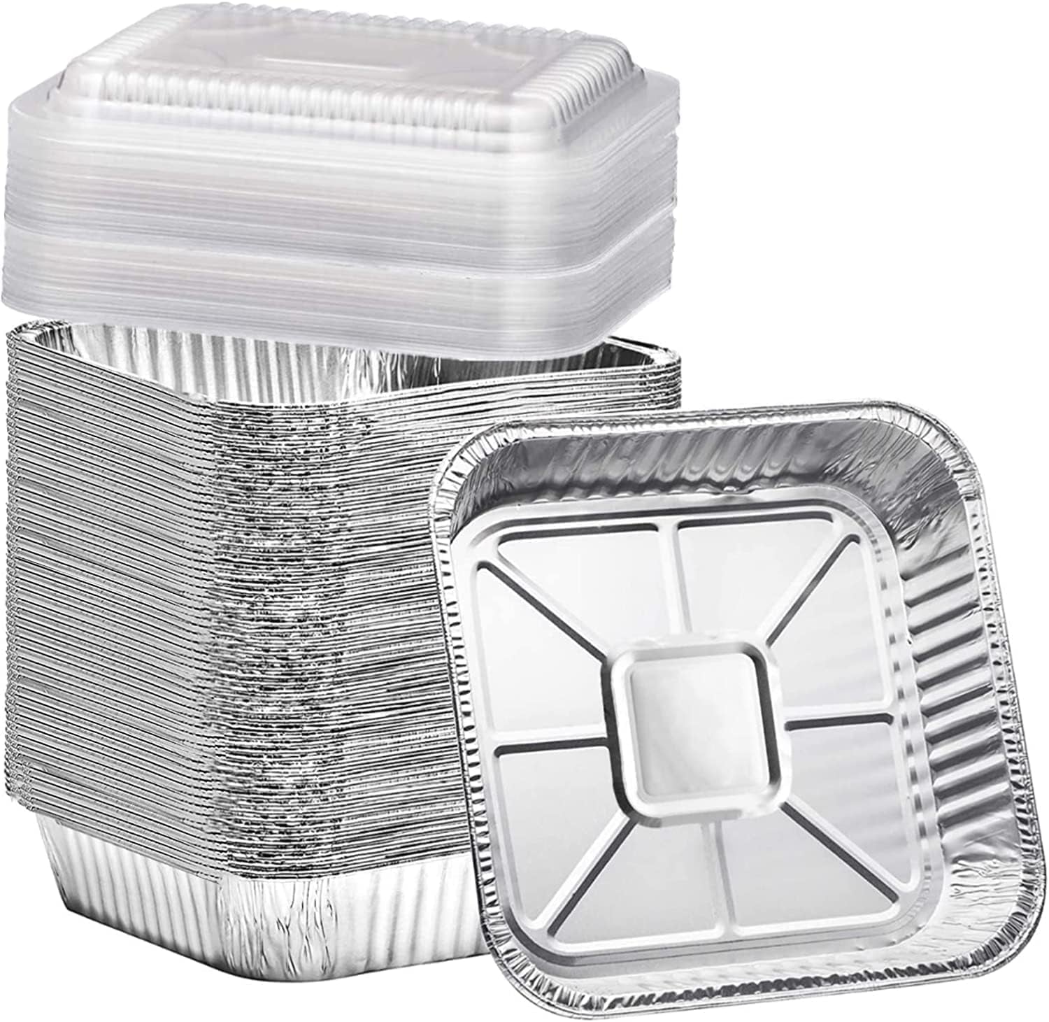 35-pack-8x8-aluminum-pans-with-clear-plastic-lids-square-baking-cake-pans-foil-pans-with-lids-disposable-food-containers-great-for-cooking-heating-storing-prepping-food