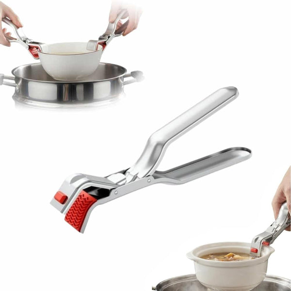 Hot Plate Grippers, 2026 Upgraded Stainless Steel Multi-Purpose Anti-Scald Bowl Holder Clip for Kitchen,Non-Slip Kitchen Gripper Tongs (1PCS)1