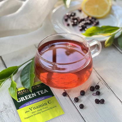 Green Tea Elderberry plus Vitamin C, Caffeinated, 18 Total Tea Bags (Pack of 1)2