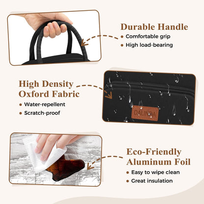 Lunch Bag Lunch Box for Women Men, Insulated Lunch Bags Water-Resistant Cute Cooler Lunch Tote Bag, Reusable Large Capacity for Work Travel Picnic6