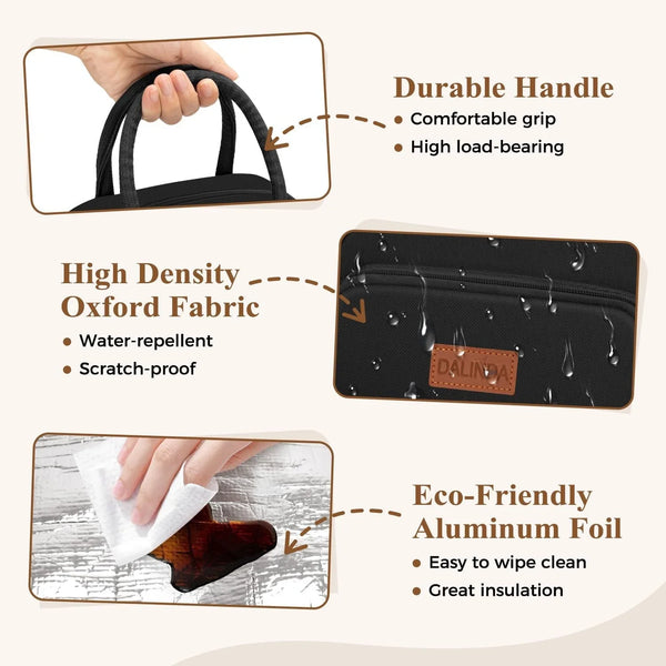 Lunch Bag Lunch Box for Women Men, Insulated Lunch Bags Water-Resistant Cute Cooler Lunch Tote Bag, Reusable Large Capacity for Work Travel Picnic6