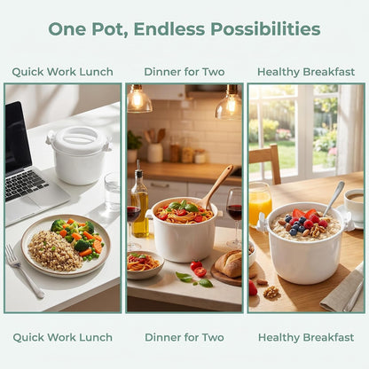 Microwave Rice Cooker, 1 Gal Portable Kitchen Vegetable Steamer | Microwavable Noodles Pasta Food Cookware, Non- Stick Bacon Oatmeal Pot Cooker for Cooking Soup Stews 8.26 X 6.88 X 5.51 In2