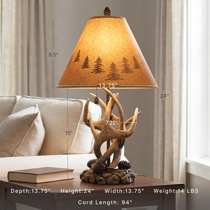 Signature Design by Ashley Derek Rustic Table Lamps, Living Room, Set of 22