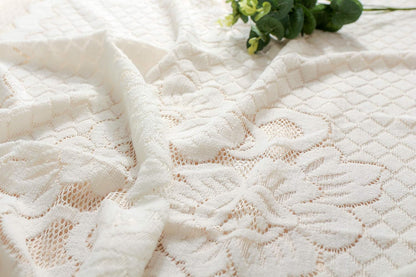 White Lace Tablecloth Rectangular for Rectangle Table Crochet Lace Tablecloths Oblong Table Covers Christmas Lace Tablecloth 60"X104" for Kitchen Wedding Party Decoration6
