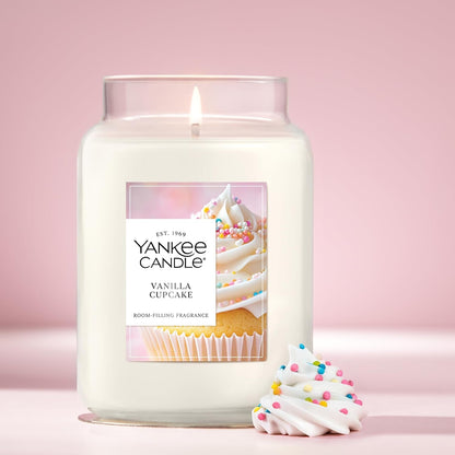 Vanilla Cupcake Scented Candle, 22Oz Large Jar, up to 150 Hour Burn Time, Giftable for Birthdays4