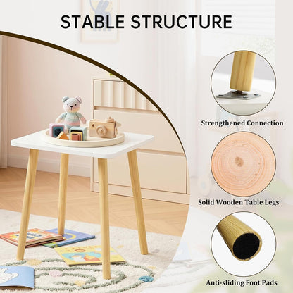 Small Side Table, Modern Wood Mini Coffee Table, Easy Assembly Compact End Table for Living Room Bedroom Sofa, Minimalist White Accent Furniture for Small Spaces7