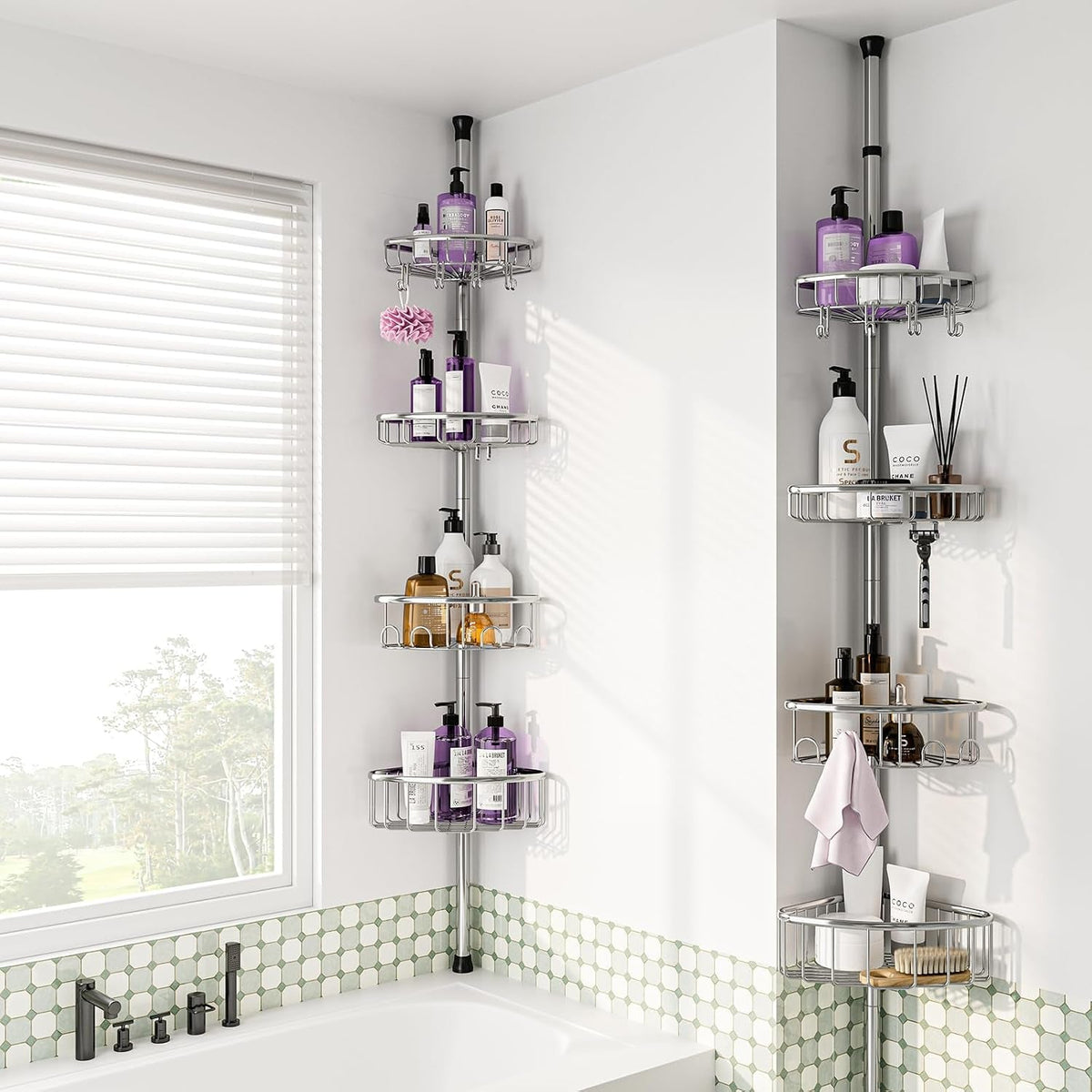 corner-shower-caddy-tension-pole-4-tier-47-121-adjustable-stainless-steel