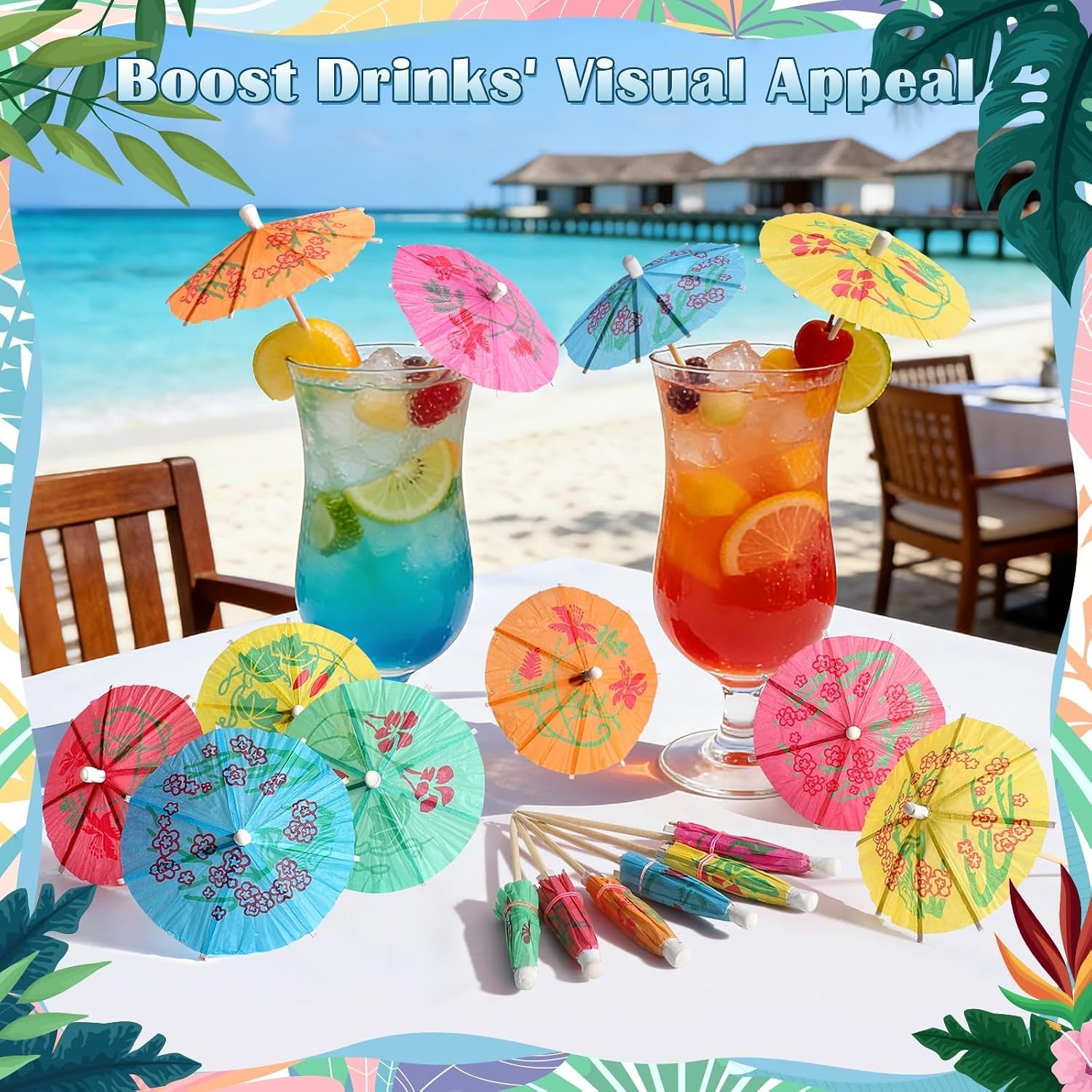cocktail-umbrellas-for-drinks-garnish-mini-paper-umbrellas-cocktail-picks-4-inch-tiny-umbrella-toothpicks-fruit-sticks-summer-tropical-hawaiian-luau-tiki-party-decorations-bar-accessories-54-pcs