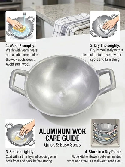 Thai Wok Aluminum Sanded Pan Frying Dessert Cooking Restaurant Home Cookware Lightweight Utensils Stir-Fry5