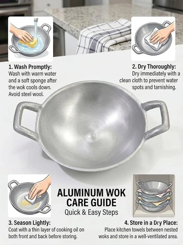 Thai Wok Aluminum Sanded Pan Frying Dessert Cooking Restaurant Home Cookware Lightweight Utensils Stir-Fry5