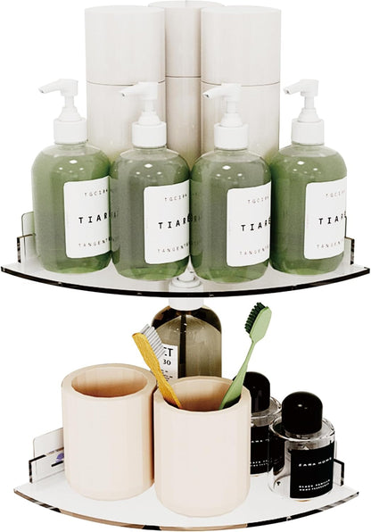Acrylic Corner Shower Caddy Shelf 2 Pack, Space-Saving Storage Rack1