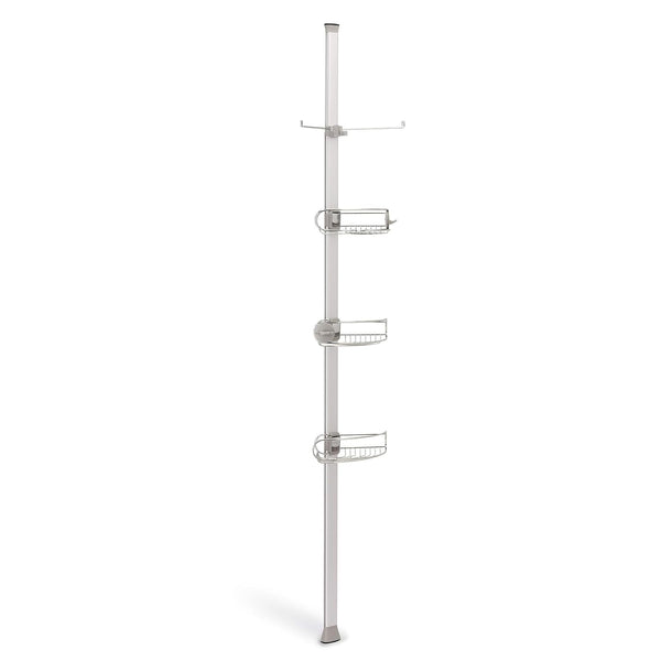 Simplehuman 5 Ft. to 8 Ft. Tension Shower Caddy, Stainless Steel and Anodized Aluminum BT11095