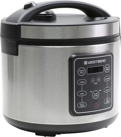 Rice & Grain Multi Cooker Programmable with 9 Preset Functions, Features Delay Start and Keep Warm Functions and Steam Basket, 20 Cups Cooked (10 Cups Uncooked), Stainless Steel1