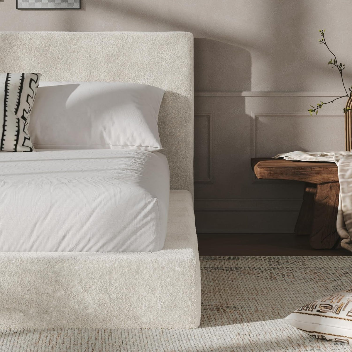queen-size-cloud-upholstered-bed-surround-soft-chenille-padded-bed-frame-low-profile-floor-bed-with-headboard-minimalist-modern-style-no-box-spring-needed-off-white