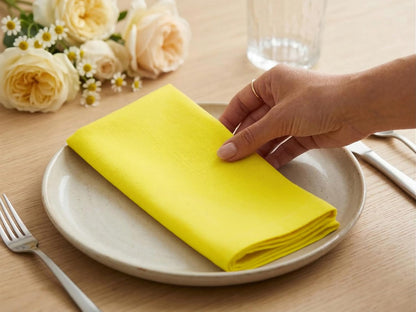Cloth Dinner Napkins 18X18 In, Set of 12, Yellow2