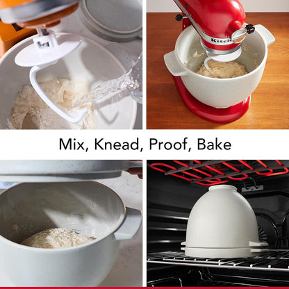 Kitchenaid 5Q Ceramic Bread Bowl with Lid, for Tilt-Head Mixers, KSM2CB5BGS7