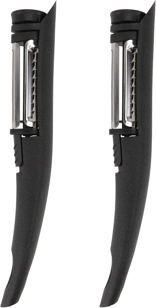 2Pcs Multifunctional Vegetable and Fruit Peeler Set, Stainless Steel Blades, Ergonomic Handle, Practical Kitchen Tool for Peeling, Grating, and Slicing Vegetables and Fruits1