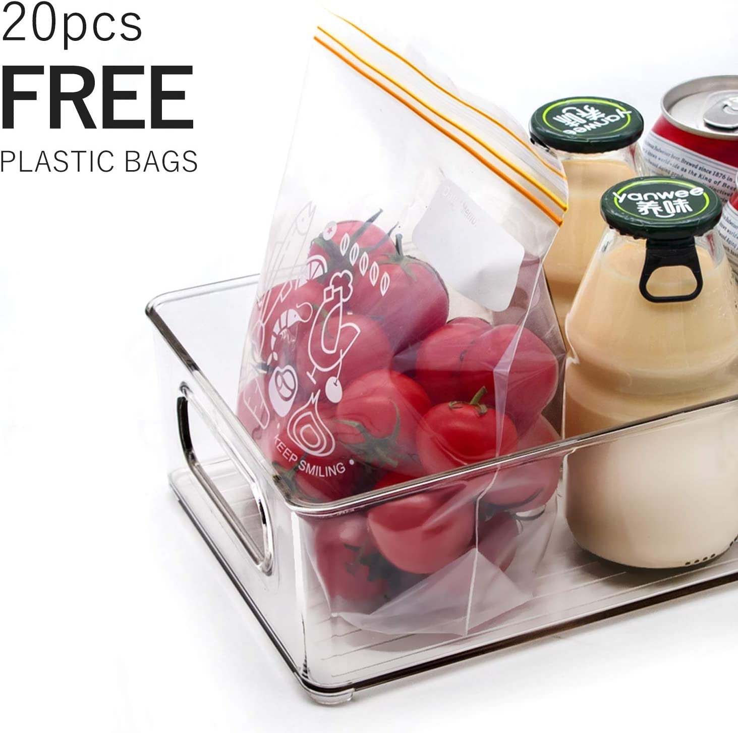 stackable-refrigerator-organizer-bins-6-pack-clear-kitchen-organizer-container-bins-with-handles-and-20-pcs-plastic-bags-for-pantry-cabinets-shelves-drawer-freezer-food-safe-bpa-free-10l