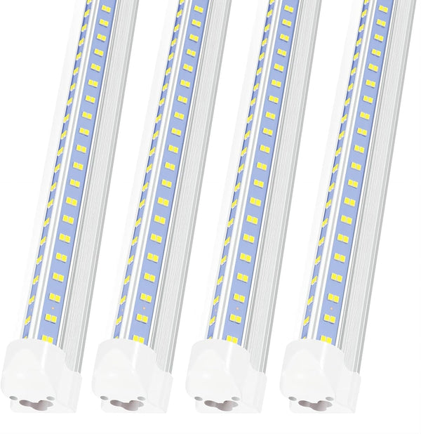 Led Shop Lights,Led Shop Lights 4FT 50W 6500K 7000LM Clear White,Shop Light 4FT 110V Linkable Integrated V-Shape for Shop Garage,Warehouse,Workbench and Workshop Commercial Bay Lighting(4-Pack)1