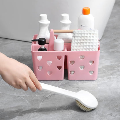 Portable Shower Caddy Plastic Shower Basket Organizer with Handle, Pink4