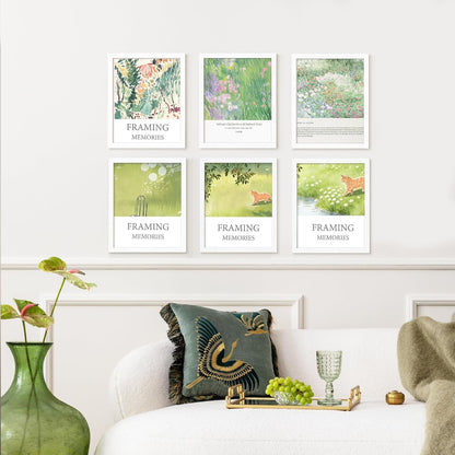 8X10 Picture Frame Set of 6, Solid Wood Photo Frames, White7