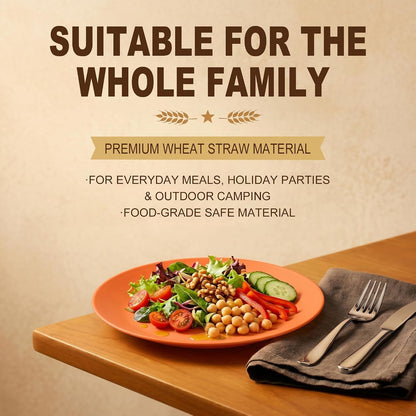 Wheat Straw Dinnerware Set, 40-PCS Lightweight Dish Set for 85
