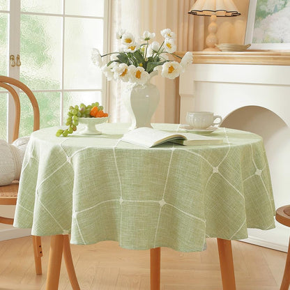 Linen 60 Inch round Tablecloth Green Plaid round Tablecloth 60 Inch2