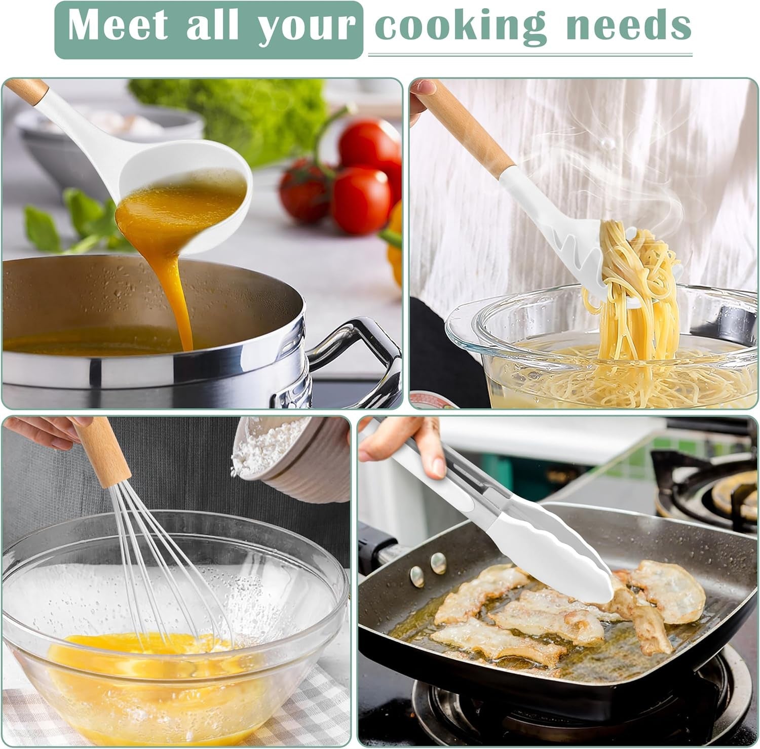 silicone-cooking-utensils-set-with-heat-resistant-wood-handle-10pcs