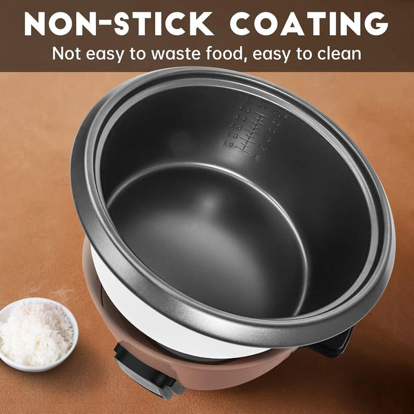 Rice Cooker Stainless Rice Cooker & Warmer Commercial Rice Cooker for Party and Family(10L Capacity for 4.2L Rice,42Cups) Brown3