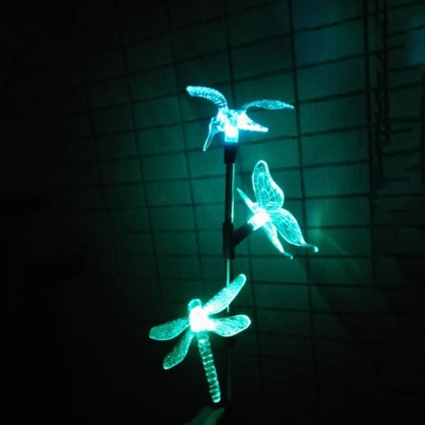 Solar Garden Stake Lights Hummingbird Butterfly and Dragonfly Multi-Color Changing Decorative Landscape Light for Garden Patio Lawn Yard Decorations5