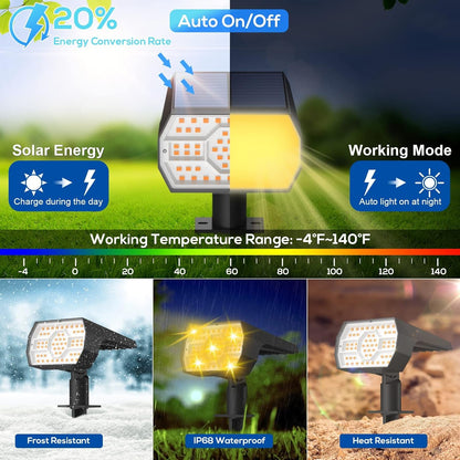 Solar Lights Outdoor Waterproof - 6 Pack (Warm White)3