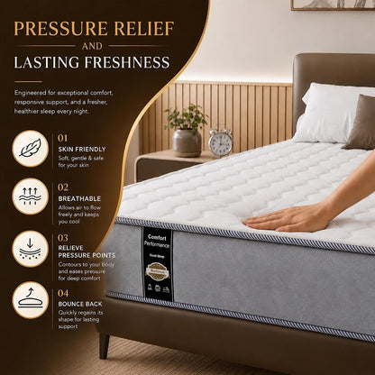 , 7-Inch Medium Firm High Density Foam Mattress, Comfortable Mattress for Cooler Sleep, Supportive & Pressure Relief, Full XL, White7