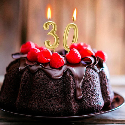Beanlieve 10-Pieces Numeral Birthday Candles - Cake Numeric Candles Number 0 1 2 3 4 5 6 7 8 9,Used for Cake Decoration on Birthday Parties and Wedding Anniversary Celebrations(Champagne Gold)5