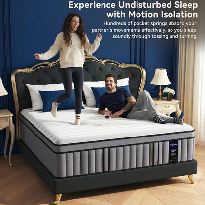 Upgraded Luxury 14 Inch King Size Hybrid Mattress in a Box, Firm Feel5