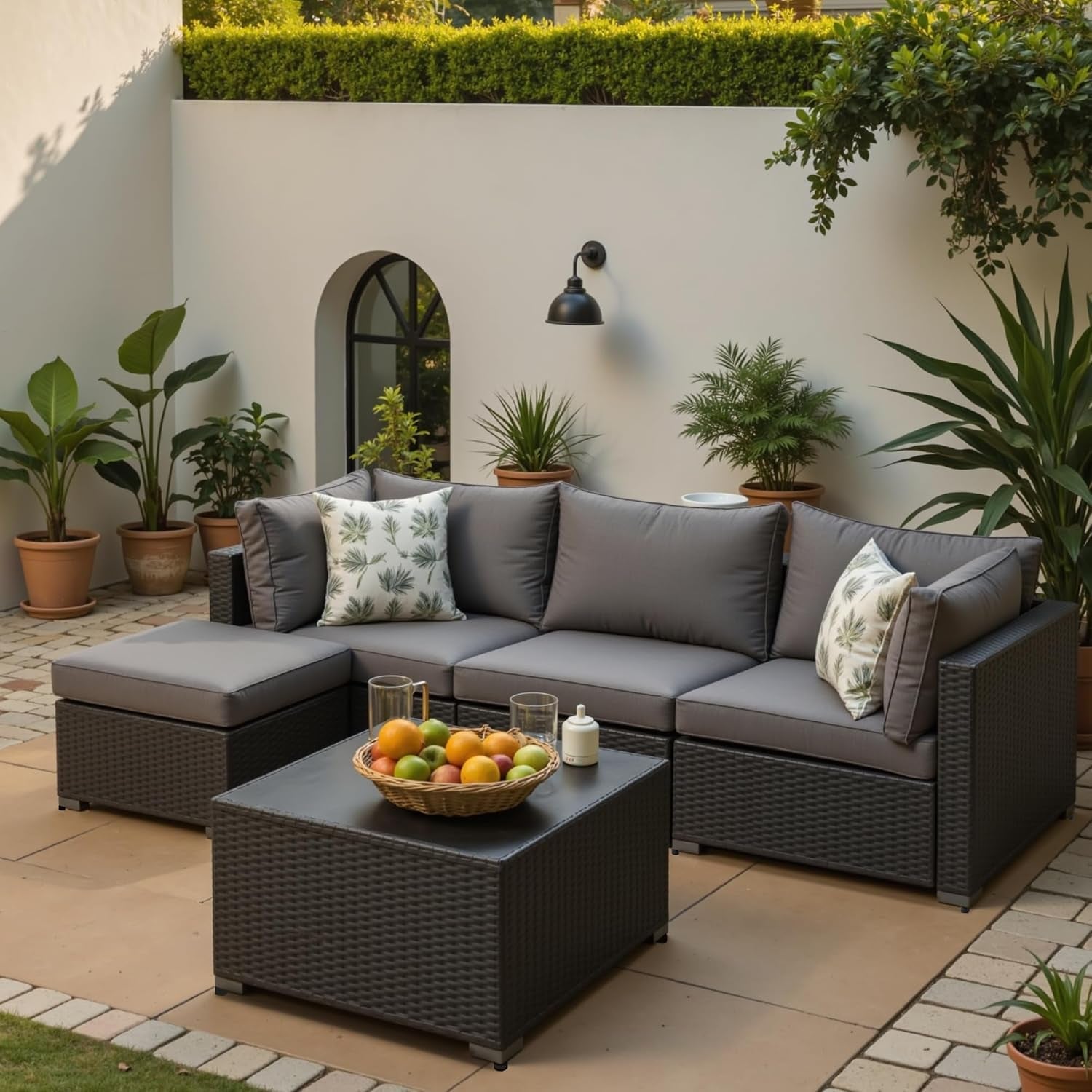 patio-furniture-set-5pcs-outdoor-sectional-w-ottoman-cushion-grey