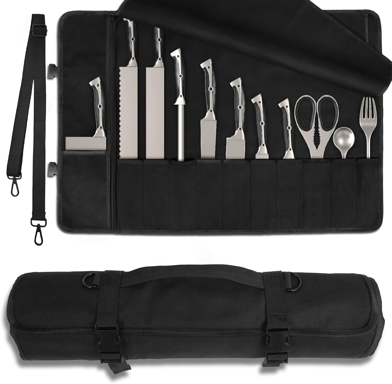 upgraded-chef-knife-roll-bag-waterproof-waxed-canvas-knife-case-holds-size-up-to-18-portable-knife-holder-with-11-slots-for-knives-with-adjustable-strap-gift-for-beginner-or-pro