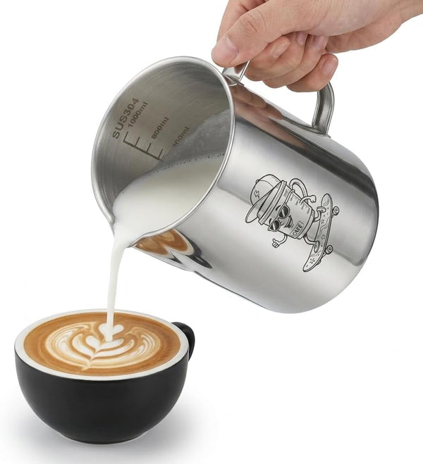 Stainless Steel Measuring Cup,  Liquid Metal Measuring Cups with Handle, 34Oz / 1000Ml / 4 Cups (Stylish Print)8
