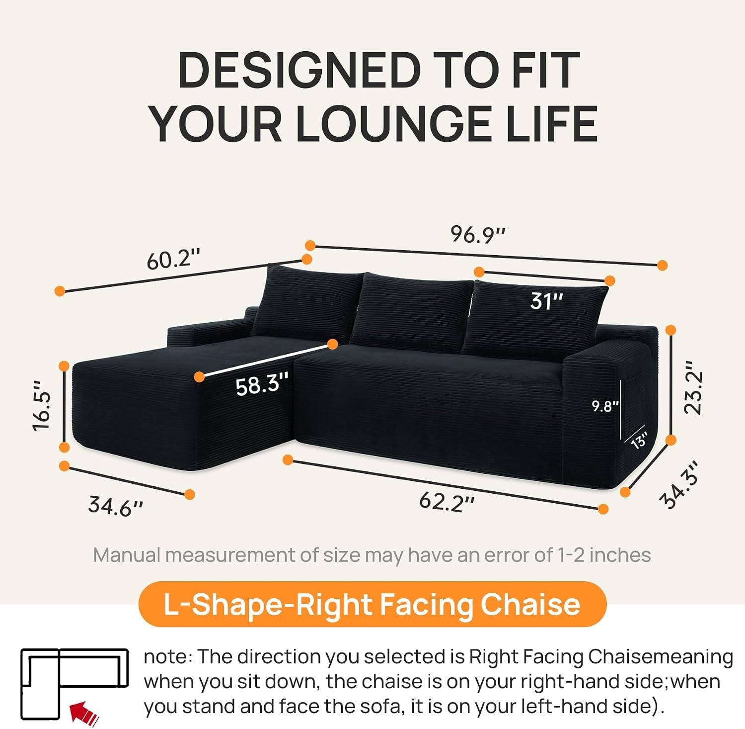 black-96-9-inch-right-chaise-sectional-sofa-boneless-corduroy-cloud-couch-with-spring-coils-high-resilience-foam-deep-seat-oversized-compact-living-room-set-no-assembly-stain-resistant-fabric